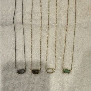 Kendra Scott Gold and Silver Necklace Set with Green and Gray Stones